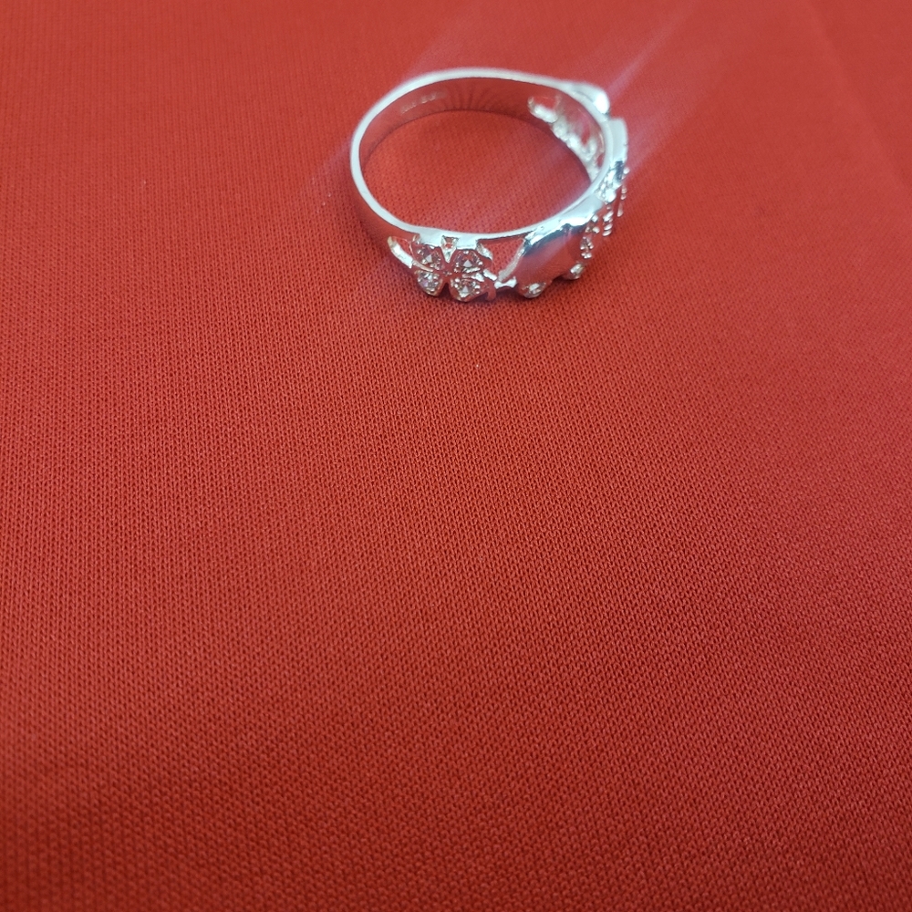 925 real solid sterling silver men's with zircon ston  Good Luck Symbol Sz‎ 11.5 - Picture 15 of 16